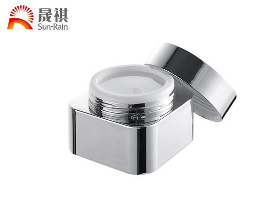 Custom silver aluminum PMMA cream jar packaging 50g for cosmetic container SR2308B