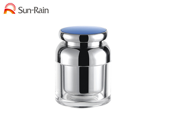 Silver Transparent Plastic Cosmetic Jars , Small Plastic Jars With Lids 30ml 50ml SR2372