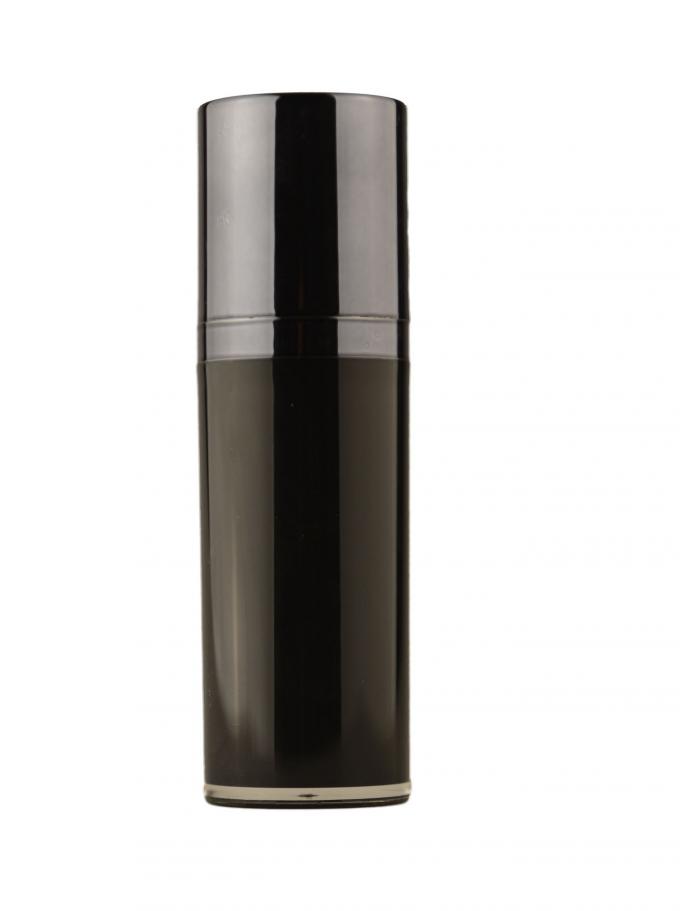 Download Twist up airless black cosmetic bottles for foundation , lotion