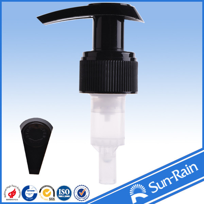 China Black plastic lotion pump 24mm 28mm for liquid soap packaging supplier