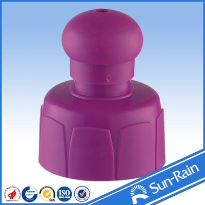China 28 / 410 Purple push pull round plastic caps ,  sports bottle caps supplier