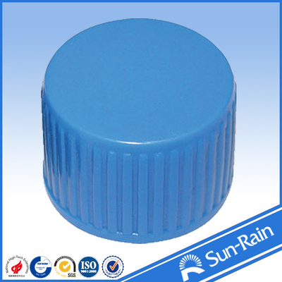 China 24mm 28mm Ribbed closure blue screw bottle caps child - proof supplier