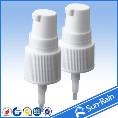 China 18mm 20mm 24mm Full White plastic cosmetic pumps for lotion bottles supplier