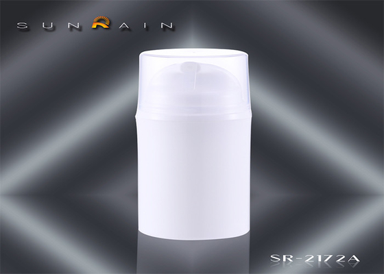 China Round empty airless travel bottles with pump , packaging containers for cosmetics supplier
