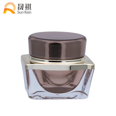 Square 	Plastic Cosmetic Jars Bottle Clear Cosmetic Container For Face Cream SR2351