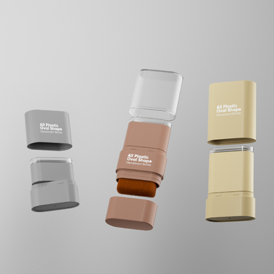 Factory Direct Can Customize Color Foundation Stick All Plastic Oval Shape Deodorant Bottle With A Brush