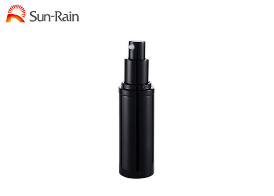 Black Airless Pump Bottle Slim Aluminum Cosmetic Packaging 15ml 30ml 50ml