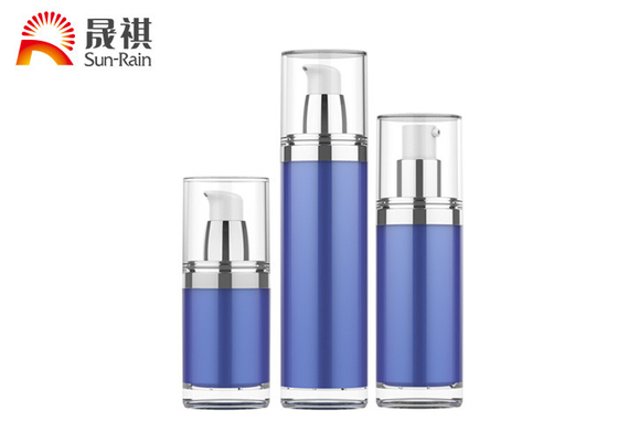 China PMMA double wall thick airless bottle squeeze pump 15ml 30ml 50ml supplier