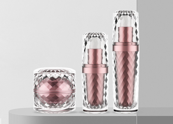 Luxury Diamond Acrylic Cosmetic Bottle And Jar 30ml 15ml