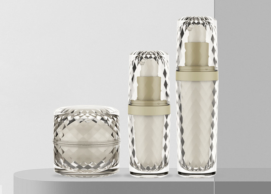 15ml 30ml Empty Diamond Acrylic Transparent Lotion Cream Bottle And Jar