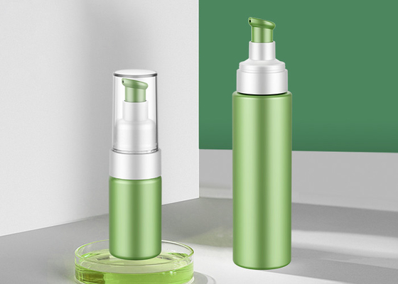 China Green Pet Pump Lotion Bottles Screw Cosmetic Pet Bottle Packaging supplier
