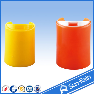 Colorful red yellow standard disc cap for plastic shampoo bottles