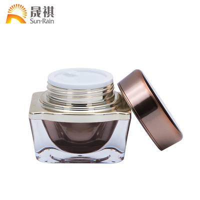 Square 	Plastic Cosmetic Jars Bottle Clear Cosmetic Container For Face Cream SR2351