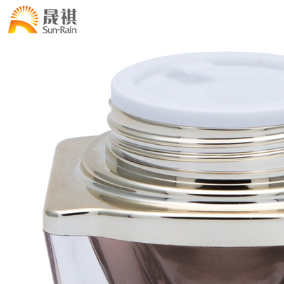 Square 	Plastic Cosmetic Jars Bottle Clear Cosmetic Container For Face Cream SR2351