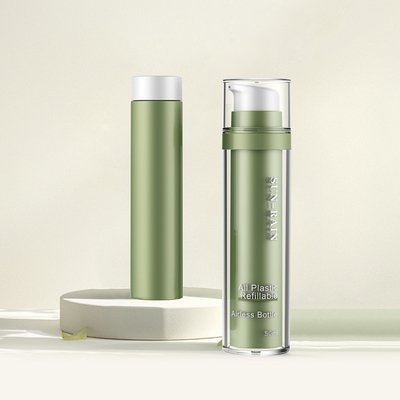 30ml 50ml Pump PET Packaging Cosmetic Replaceable Refillable PET Double Wall Face Cream Bottle