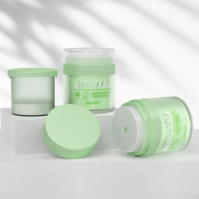 Free Sample 50ml Refillable Airless Pump Bottle For Foundation Serum Lotion