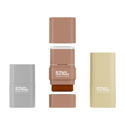 Factory Direct Can Customize Color Foundation Stick All Plastic Oval Shape Deodorant Bottle With A Brush