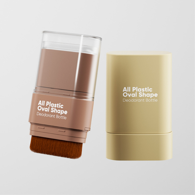 Factory Direct Can Customize Color Foundation Stick All Plastic Oval Shape Deodorant Bottle With A Brush
