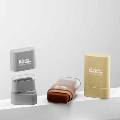 Factory Direct Can Customize Color Foundation Stick All Plastic Oval Shape Deodorant Bottle With A Brush