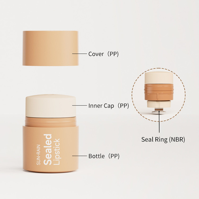 Customized 15g Rotate Lip Gloss Lip Mask Lip Plastic Blush Stick Solid Balm Deodorant Tube Makeup Container Pp Sealed Lipstick Bottle