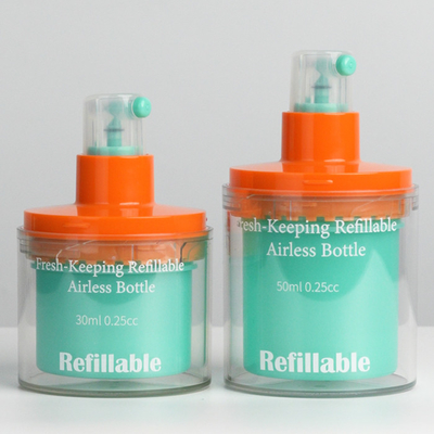 Refillable Fresh-Keeping 30ml 50ml Airless Pump Bottle for Cosmetic Cream with Hot Stamping and Customized Color