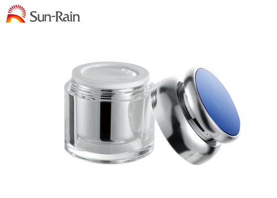 Silver Transparent Plastic Cosmetic Jars , Small Plastic Jars With Lids 30ml 50ml SR2372