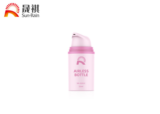 Custom pink round PP plastic airless lotion bottle 15ml 30ml 50ml