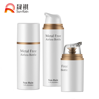 Biodegradable All Plastic Airless Pump Bottles Recyclable Empty Lotion bottle Plastic Mono Material Cosmetic bottle